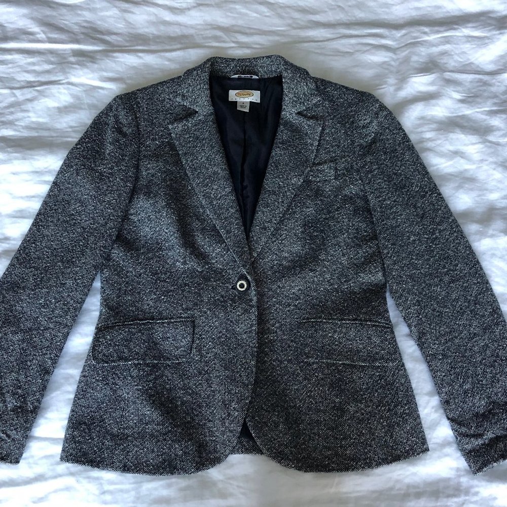 Vintage Tweed Navy Talbots Petite Blazer